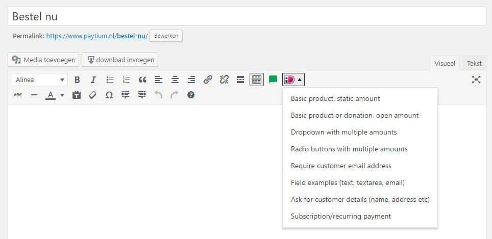 iDeal knop in WordPress toevoegen