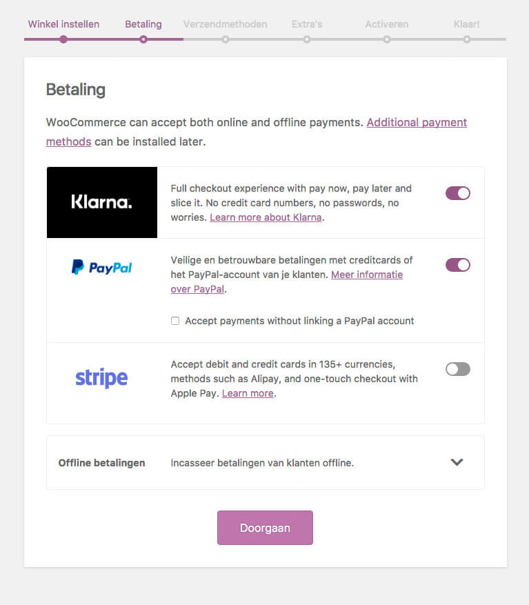 woocommerce handleiding stap 2